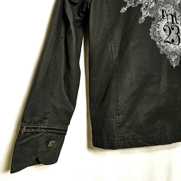 rnt23 Ron Tomson Urban Outdoor Wear Mens Y2K 90's Black Denim Jacket XXL - Picture 9 of 16